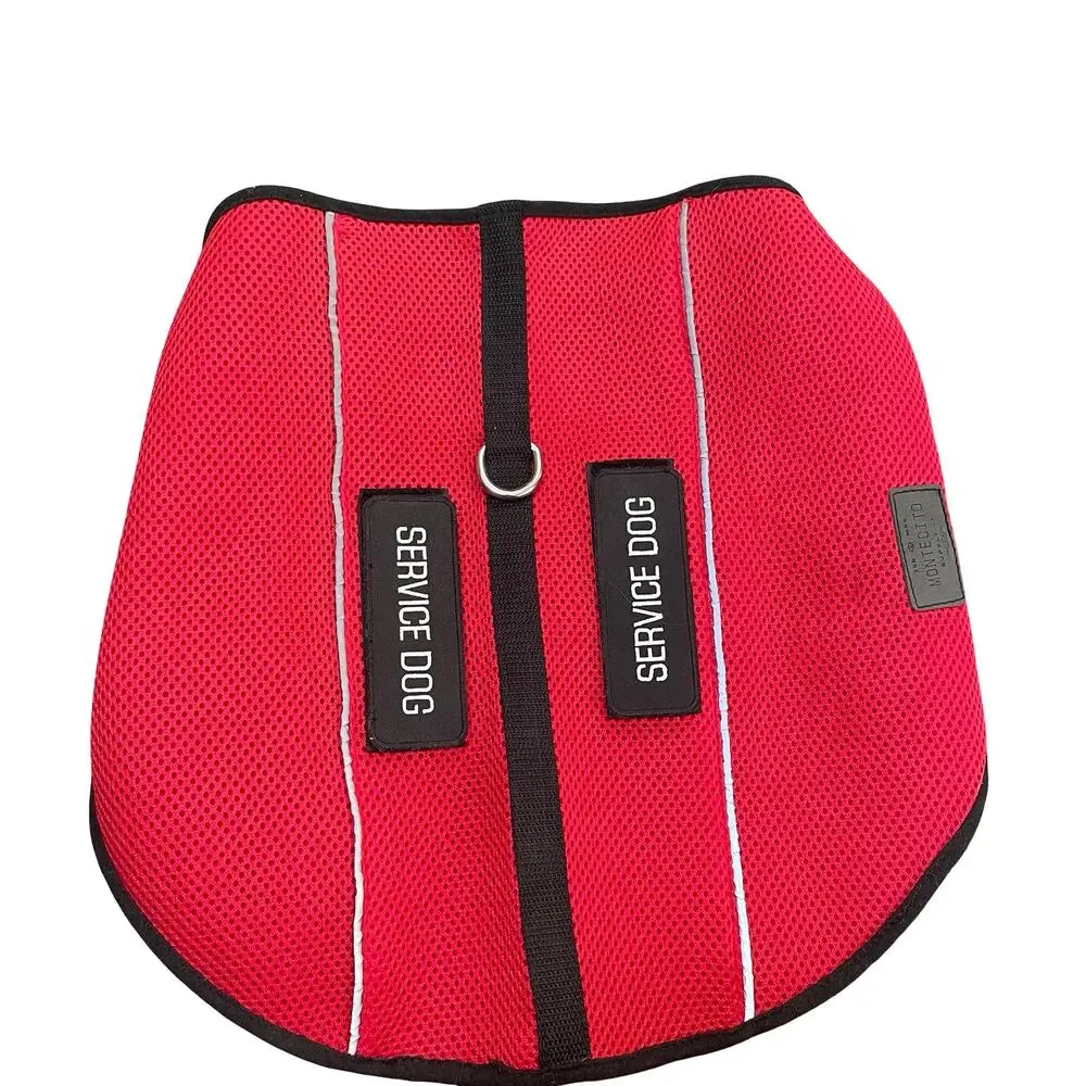 Montecito Service Dog Jacket Vest Size Large Red High Visibility Adjustable VTG